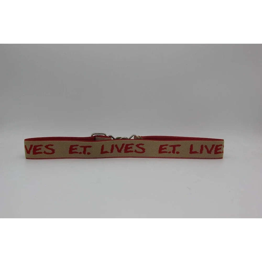 1980's RARE Vintage E.T. Lives Extra Terrestrial Adjustable Tan Red Belt Movie